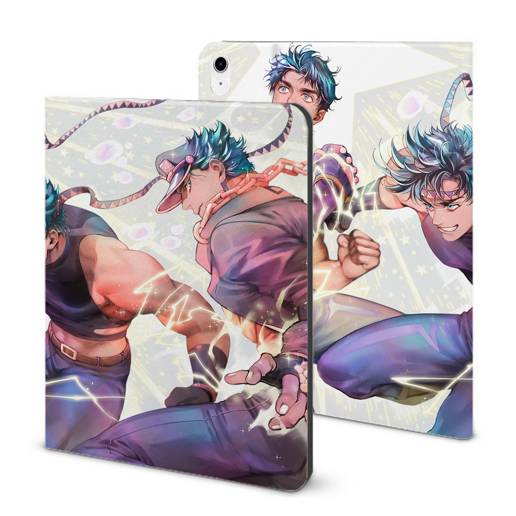 （画像用） ジョジョの奇妙な冒険 JoJo's Bizarre Adventure IPad ケース ブック型 PUレザー TPU 耐衝撃 軽量 薄型 ペン収納なし 全面保護 IPad 各モデル対応